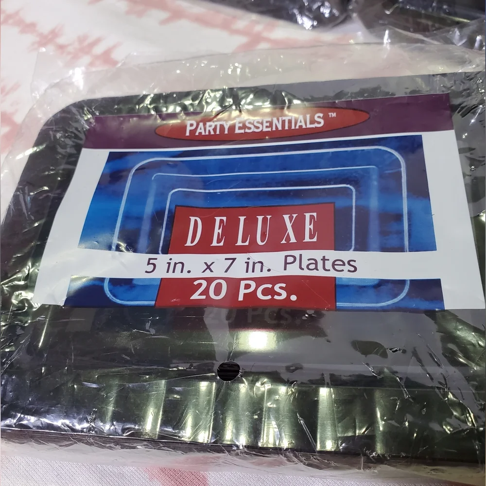 Essentials Black Deluxe Disposable Plates - 20 Count Tableware Party Supplies